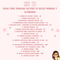 Kit 21 Fichas para Trabajar Factores de Riesgo Primaria y Secundaria - 19 Documentos