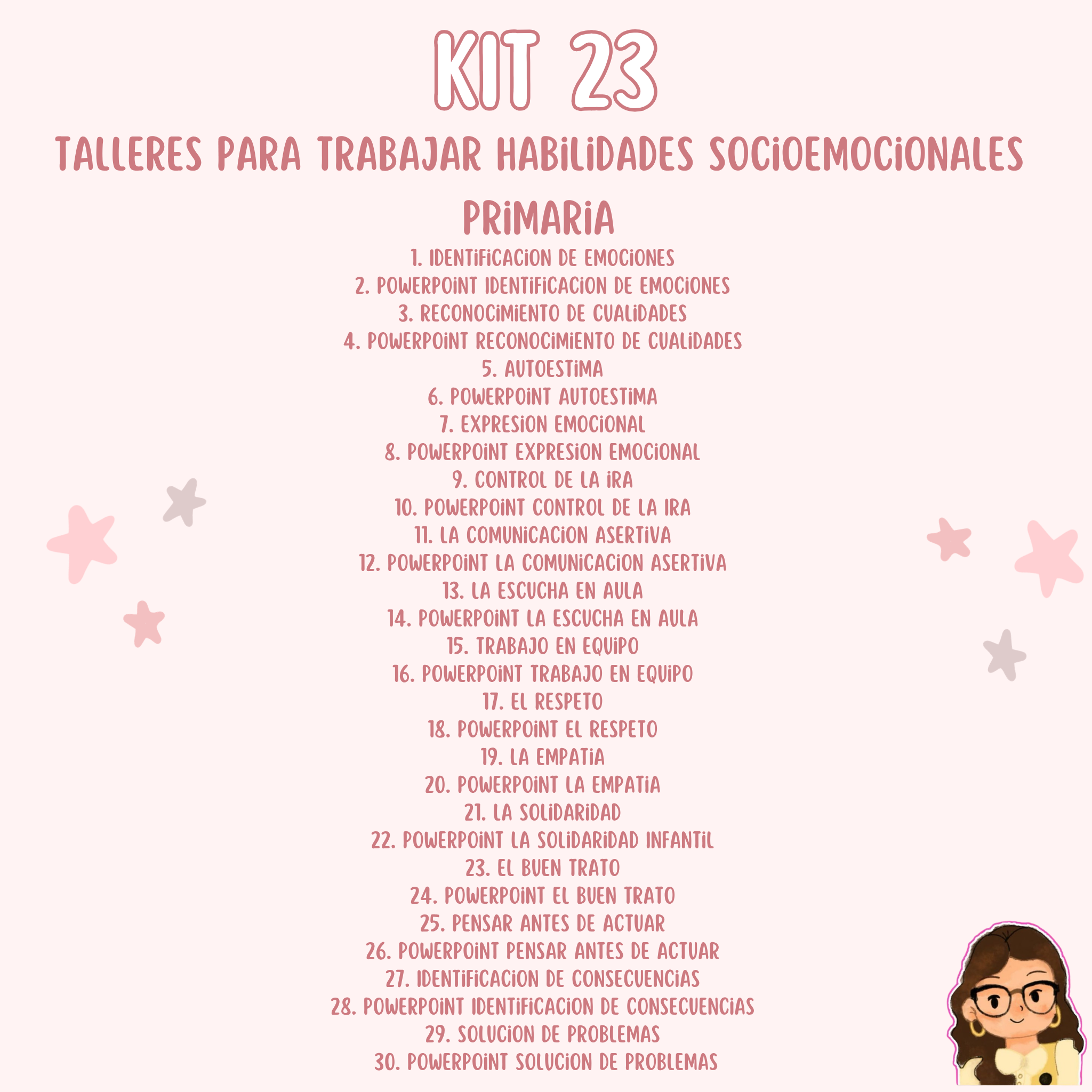 Kit 23 Talleres para Trabajar Habilidades Socioemocionales Primaria - 30 Documentos Listos para Usar