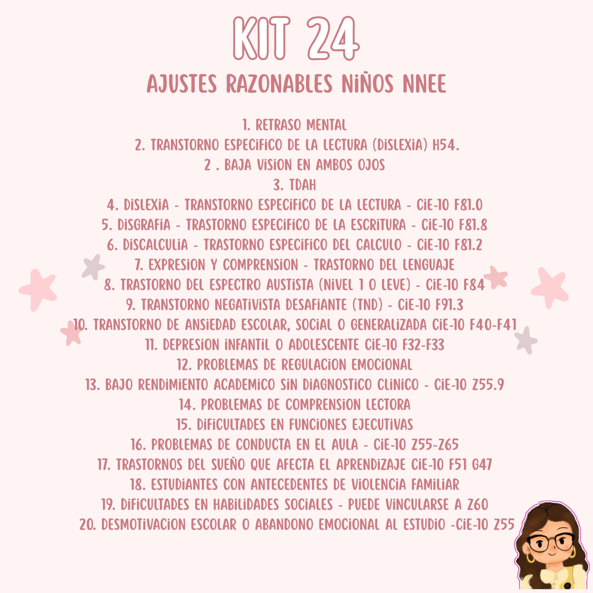 Kit 24 - Ajustes Razonables Niños NNEE